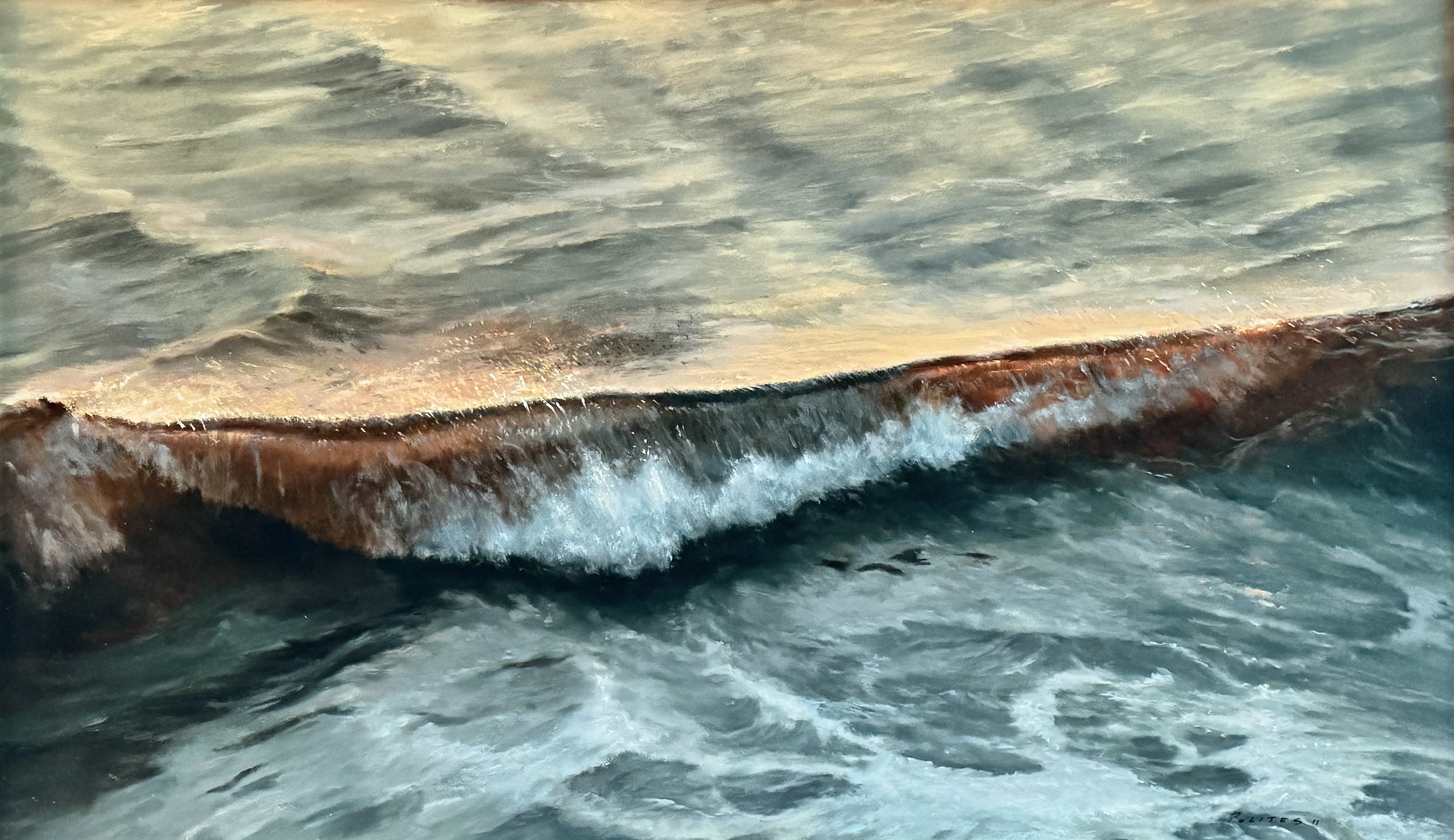 Breaking Wave, oil on canvas by Peter Polites, 2011